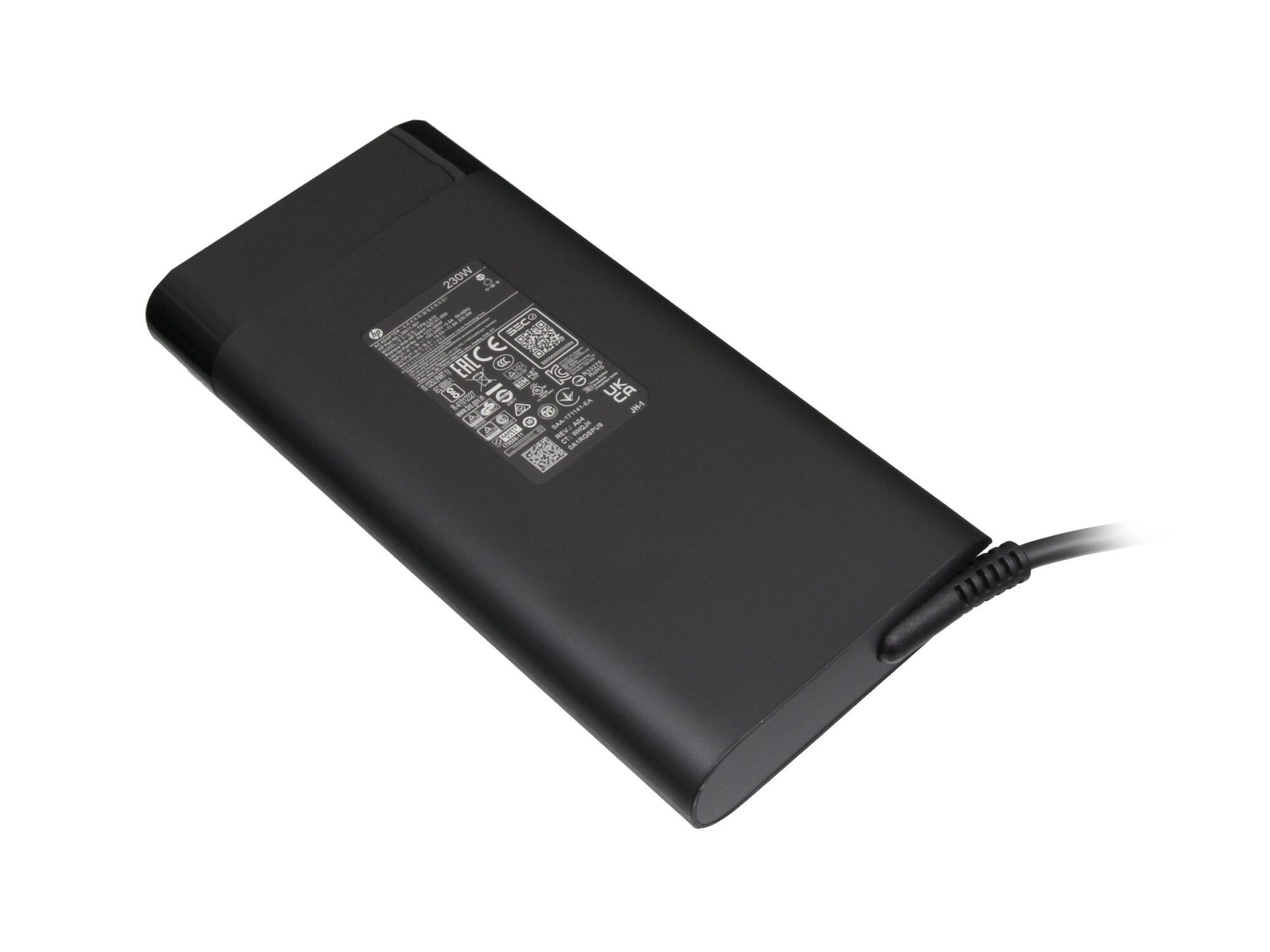 Schwarzer 230W HP Netzadapter mit Aufkleber und Kabel