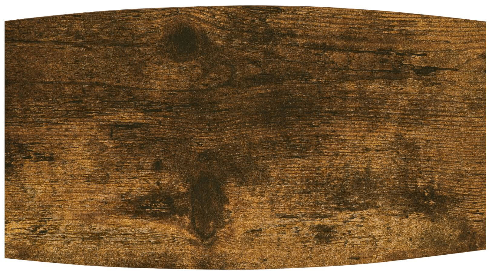 Dunkelbraune Holzmaserung mit sichtbaren Jahresringen und dunklen Flecken.