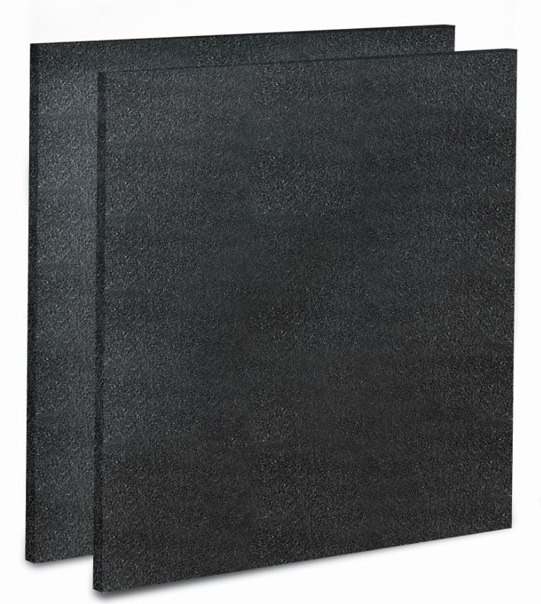 Zwei schwarze, texturierte Platten nebeneinander, leicht versetzt.