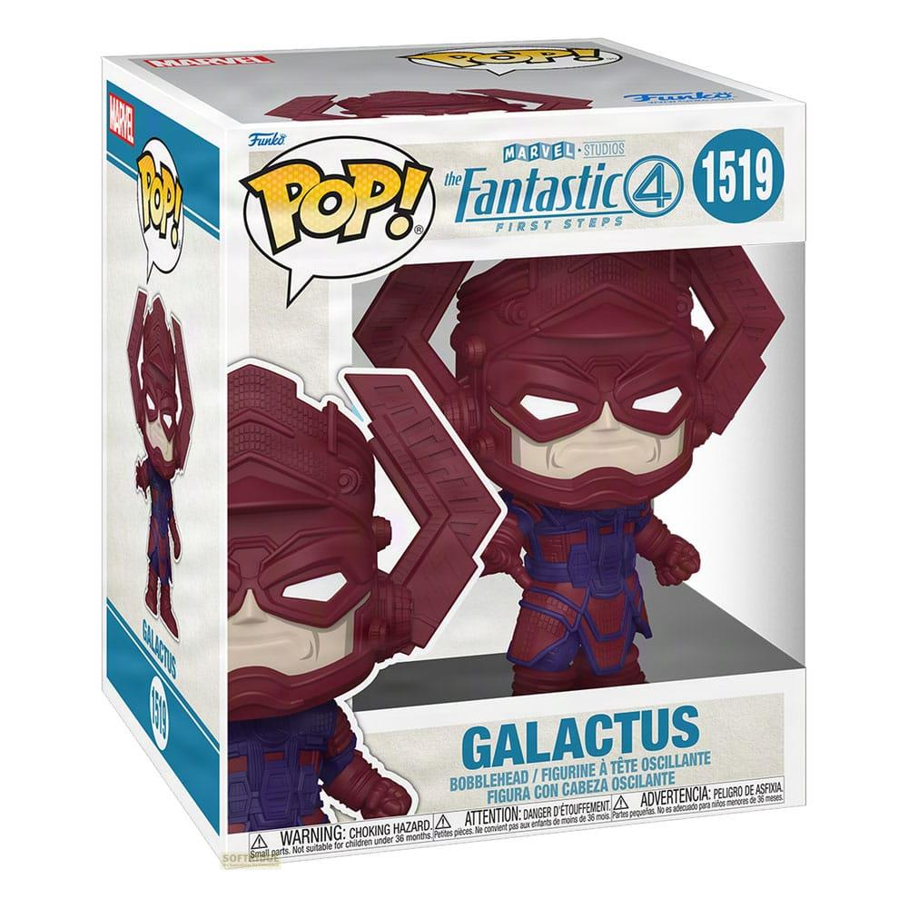 Statua Funko Pop! Galactus in scatola, rossa e blu.