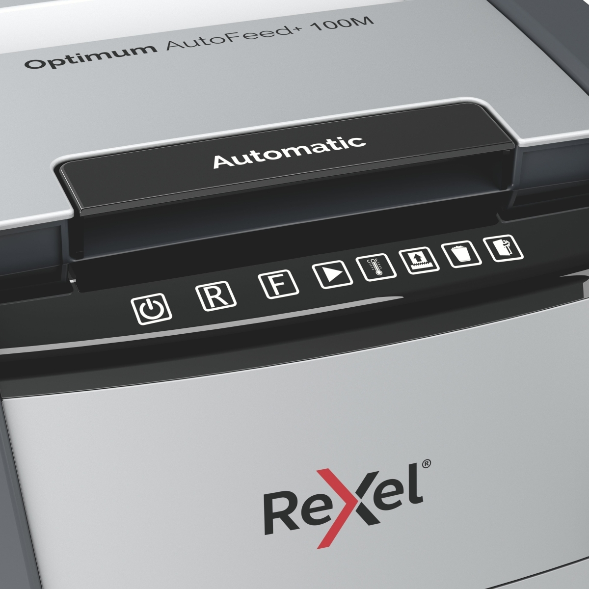 Einhell Rexel Aktenvernichter mit "Automatic"-Taste und Symbolen.