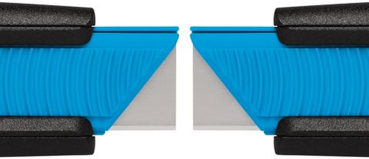 Zwei blaue Konturenlehren mit schwarzen Griffen auf weißem Hintergrund.
