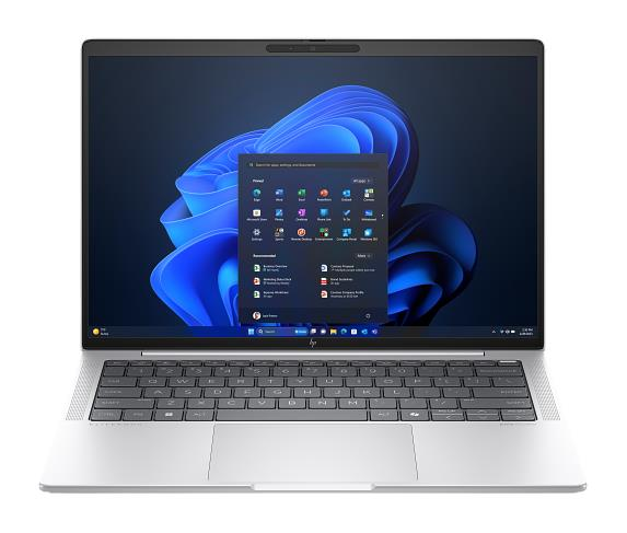 Mavi dalgalı arka plan grafikli gümüş renkli dizüstü bilgisayar Windows 11.