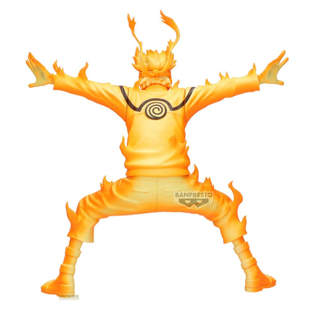 Eine gelbe Figur mit Flammen und einem Wirbelmuster auf der Brust.