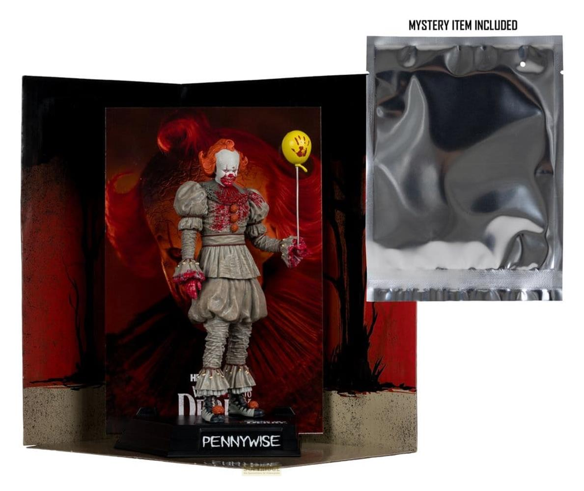 Pennywise-Figur mit Ballon und mysteriöser Beilage.