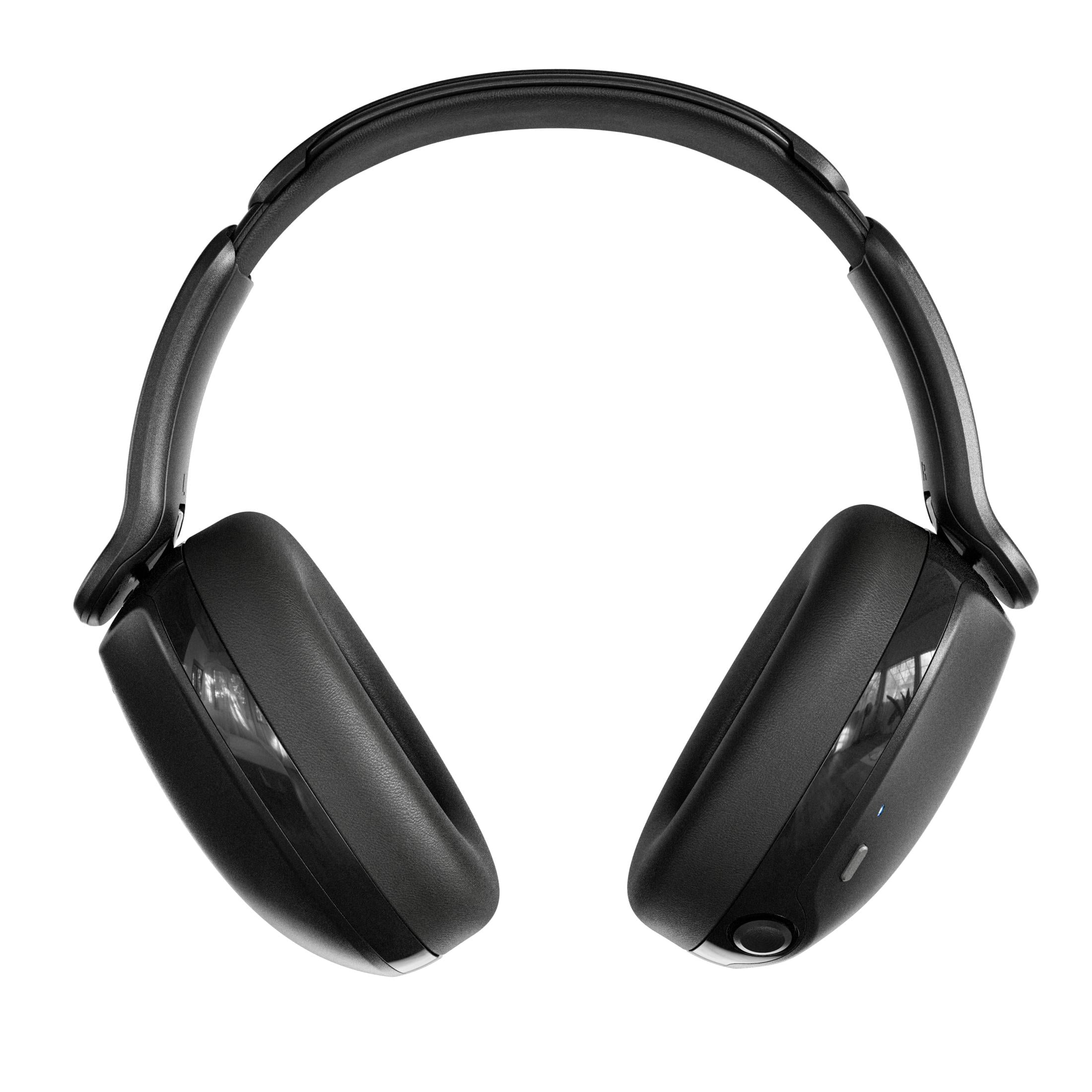Cuffie nere over-ear con archetto imbottito e padiglioni auricolari.