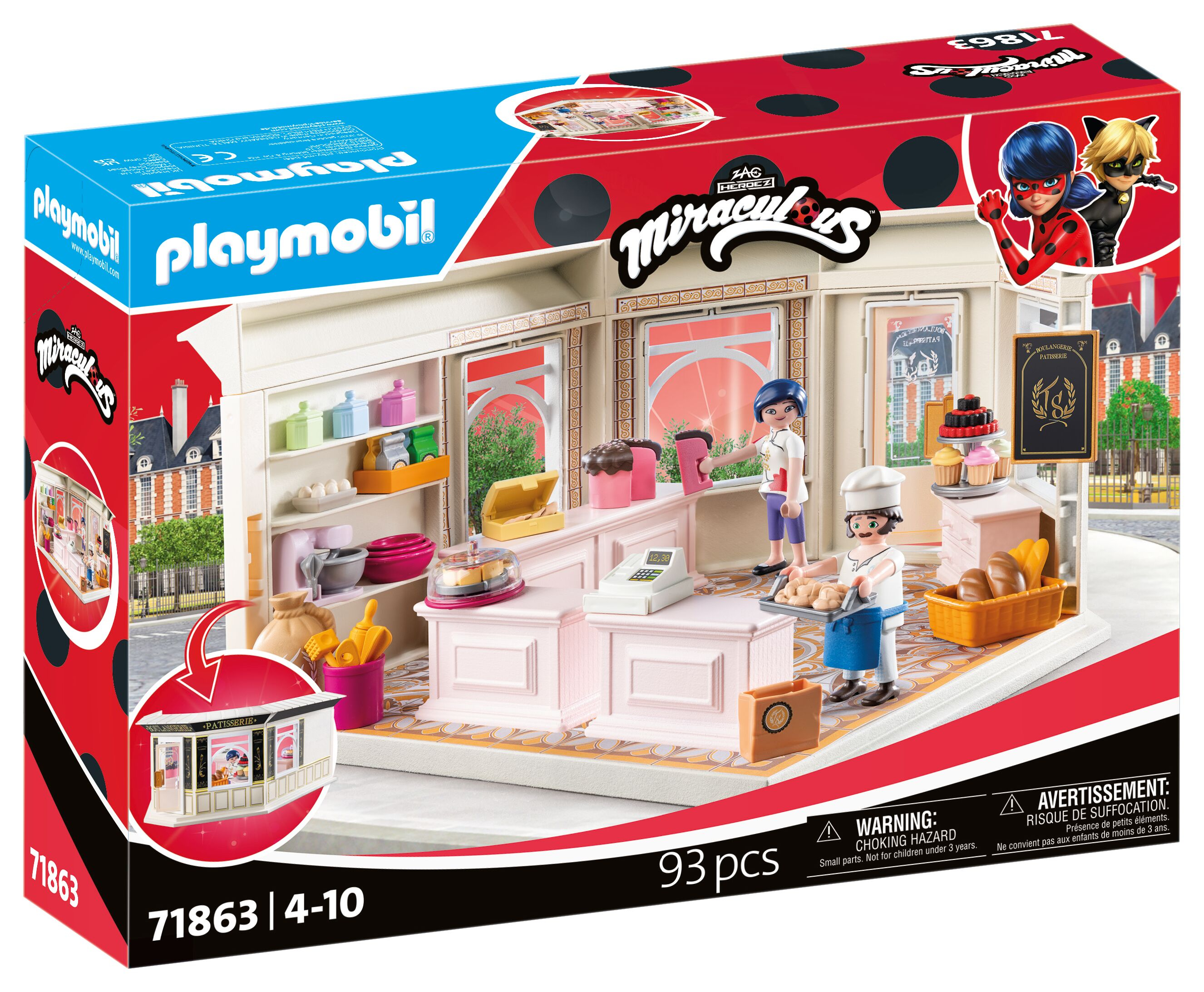Playmobil Miraculous bakkerij speelset met figuren en accessoires.