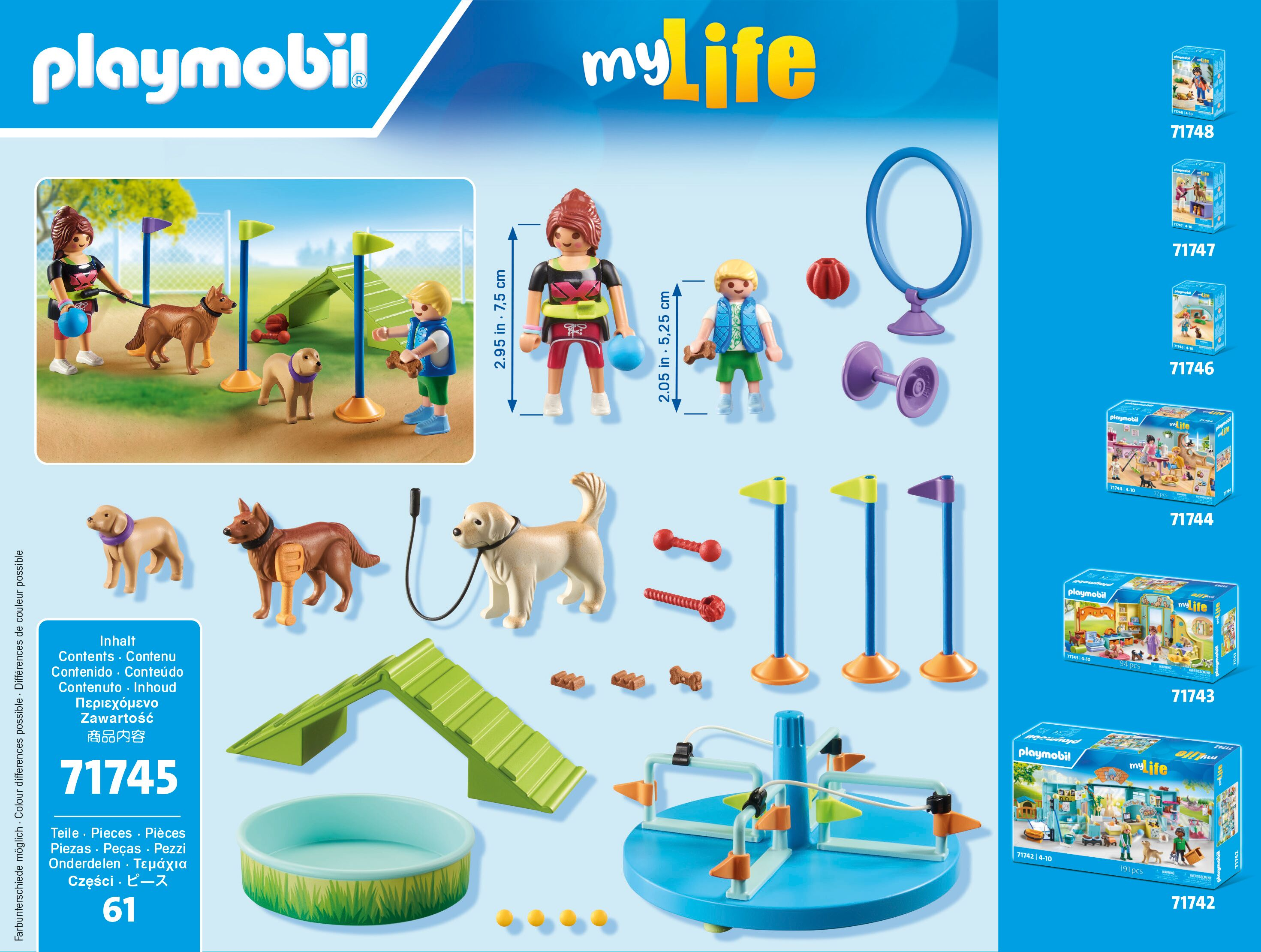 Playmobil set de juegos con figuras, perros y accesorios para adiestramiento.