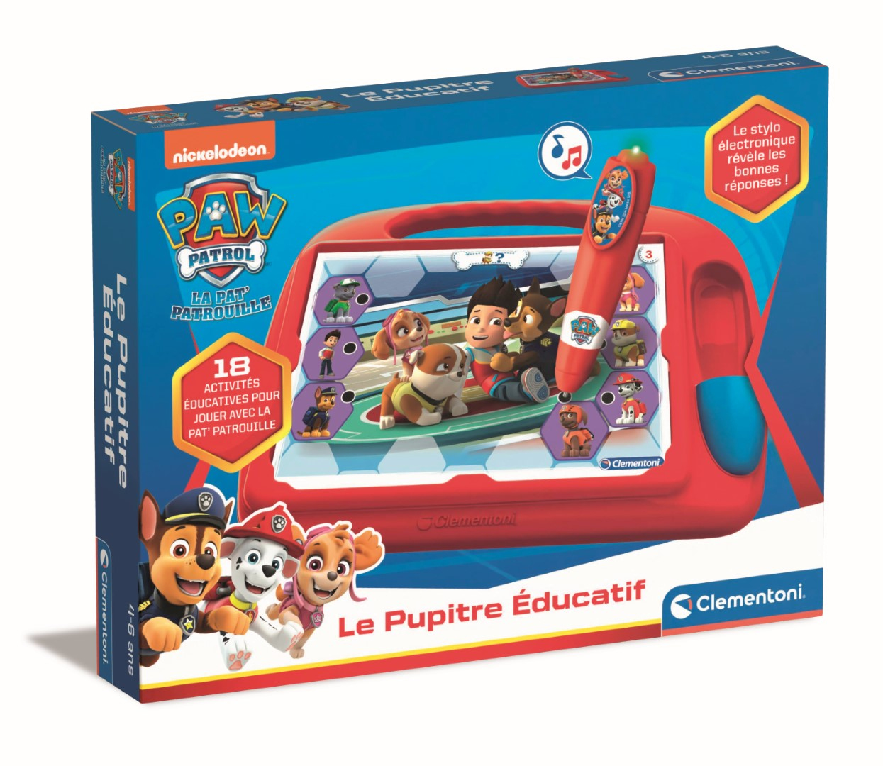 Paw Patrol Lernpult mit Stift und Charakteren, 18 Lernaktivitäten.