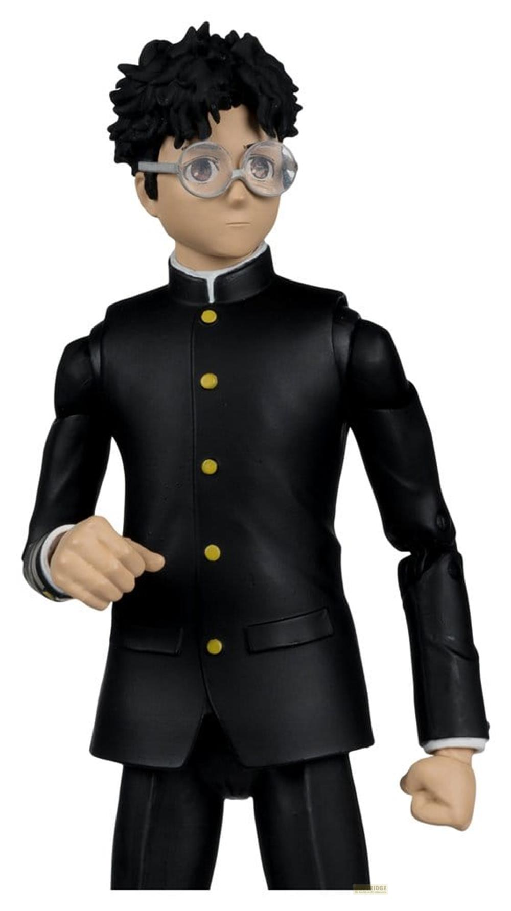 Eine Actionfigur eines Jungen mit schwarzem Haar, Brille und Schuluniform.