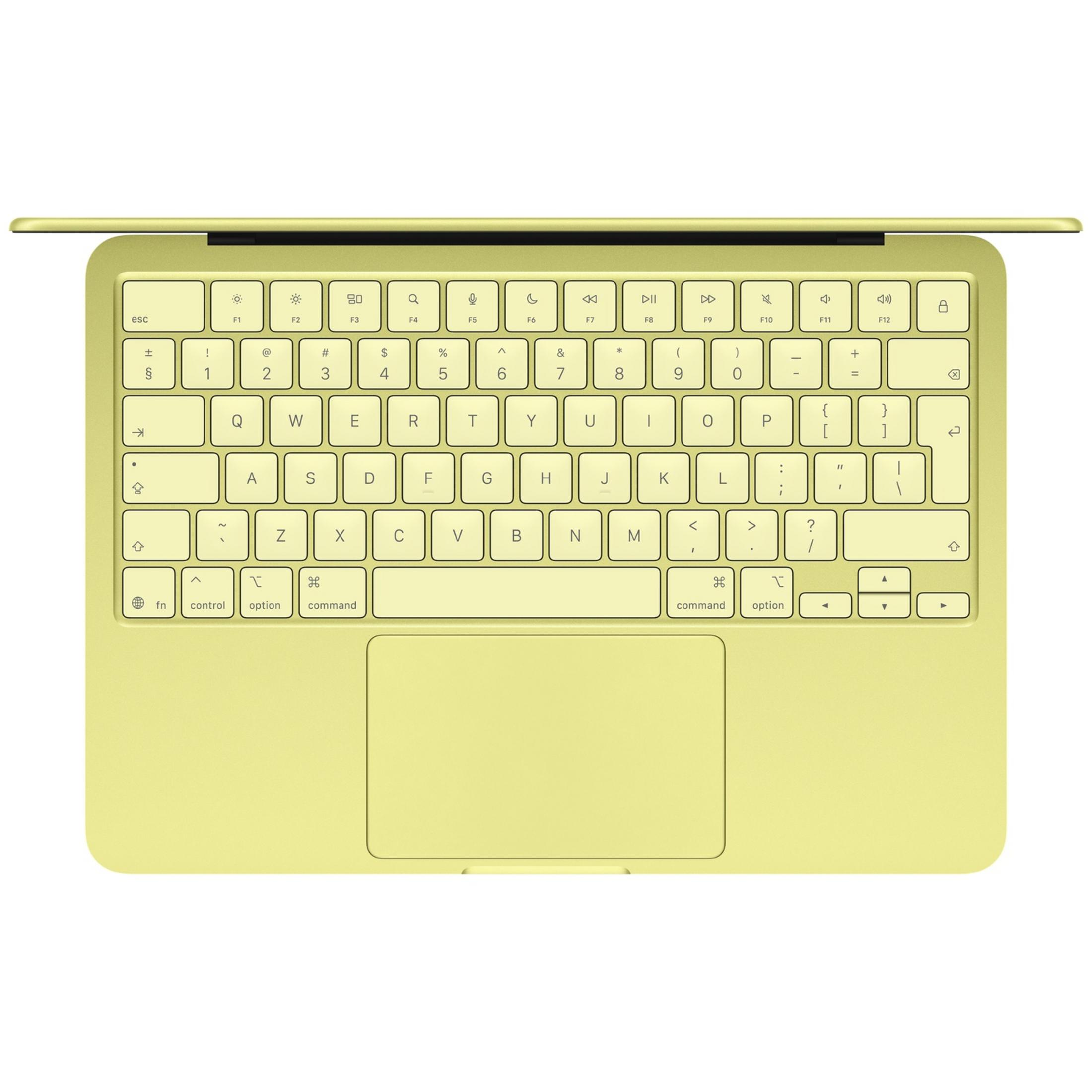 Jasnożółta klawiatura Apple Magic Keyboard z Touch ID i klawiaturą numeryczną.