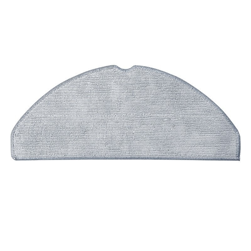 Een grijze, halfronde microvezeldoek met een inkeping aan de bovenkant.