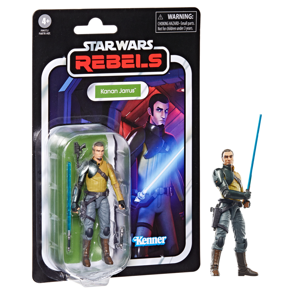 Star Wars Kanan Jarrus Figur im Blisterpack mit Zubehör und einer zweiten Figur.