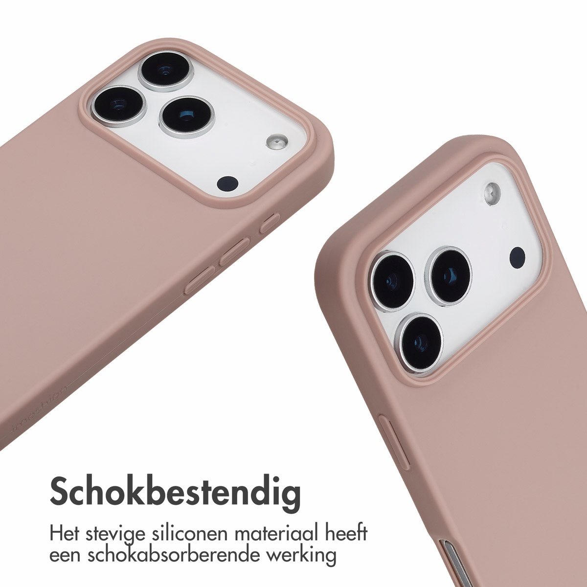 Zwei rosa iPhone-Hüllen mit Kamerasystemen auf weißem Hintergrund.