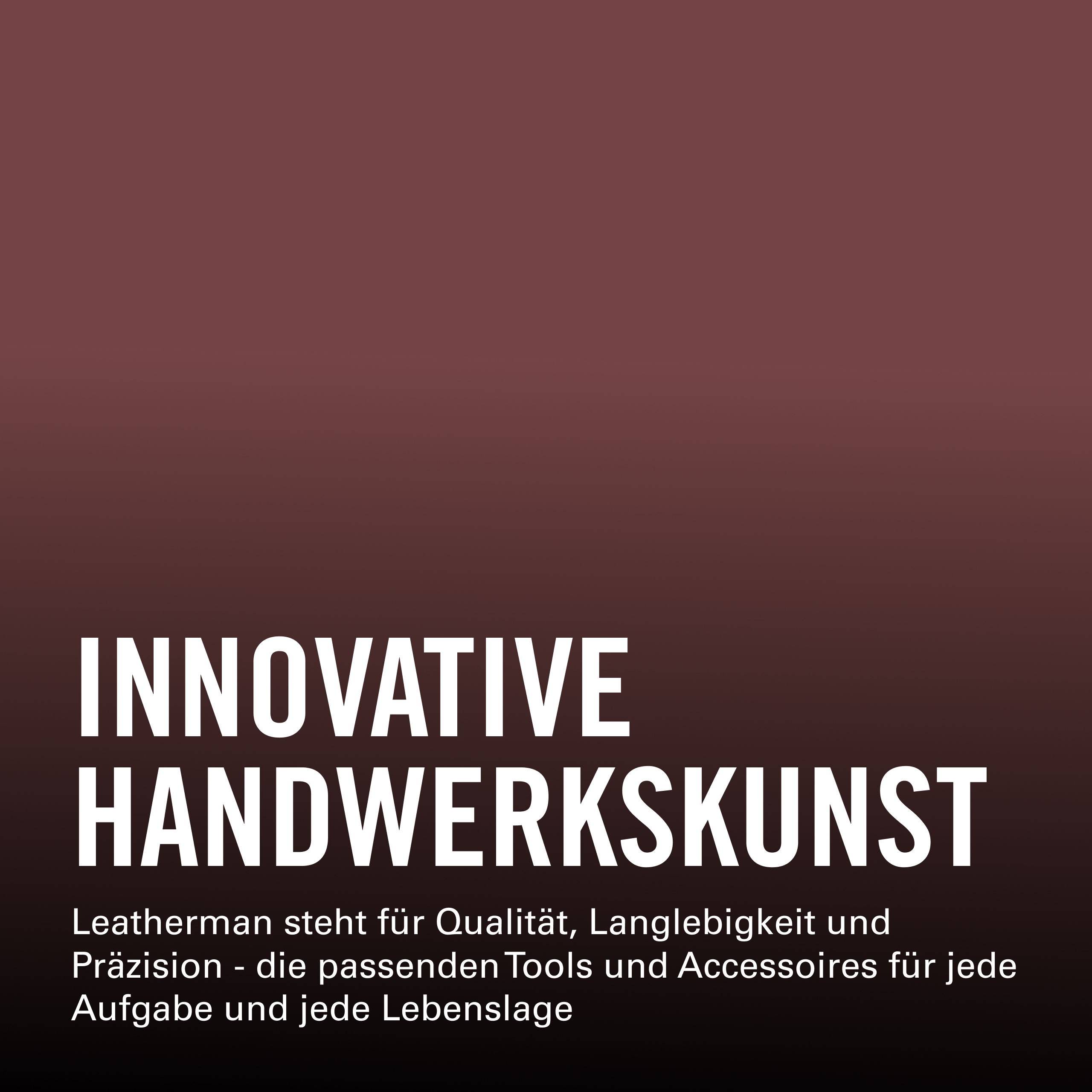 Weiße Schrift auf dunklem Hintergrund: INNOVATIVE HANDWERKSKUNST