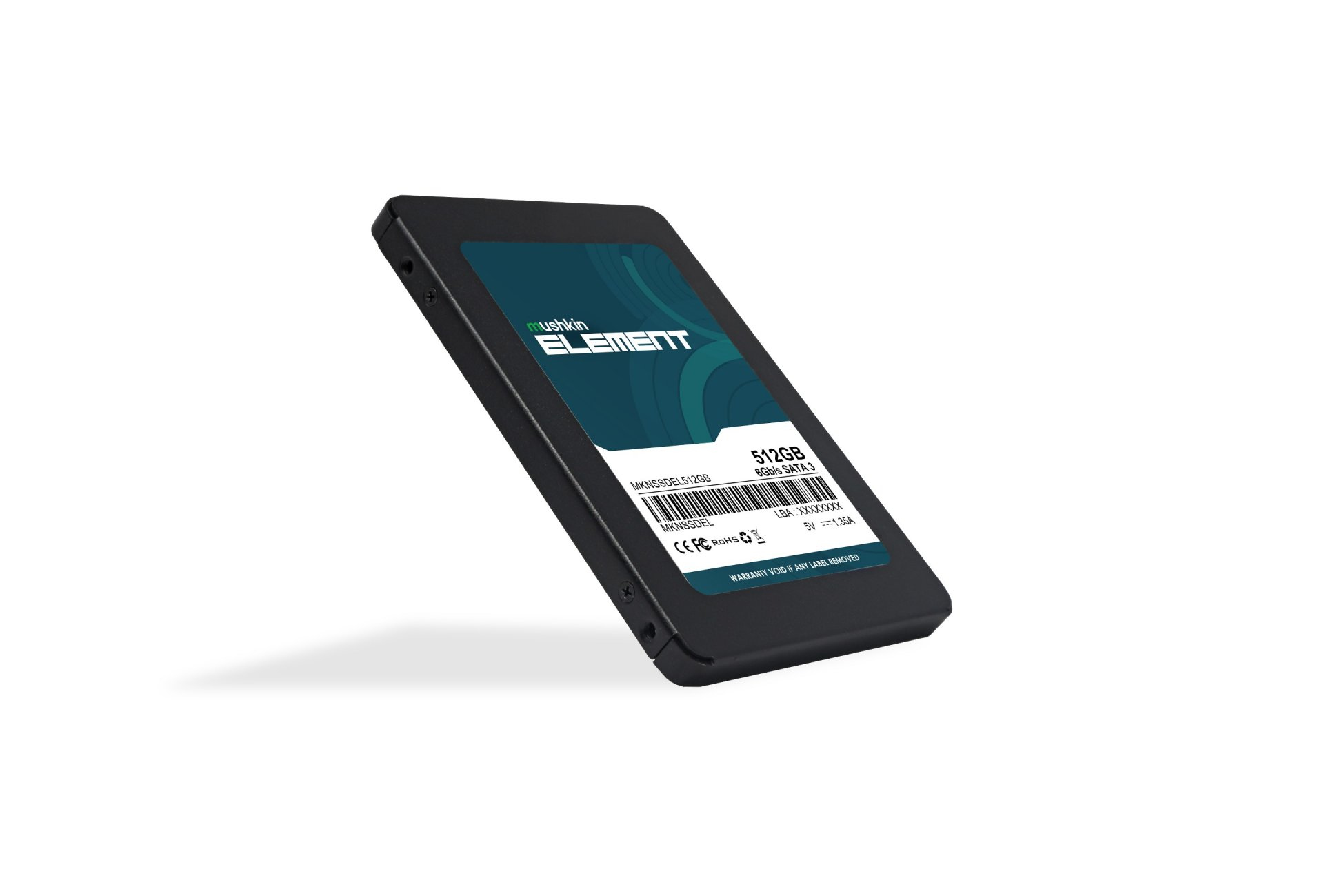 Siyah 512GB SSD, Mushkin Element, 6Gb/s SATA 3.