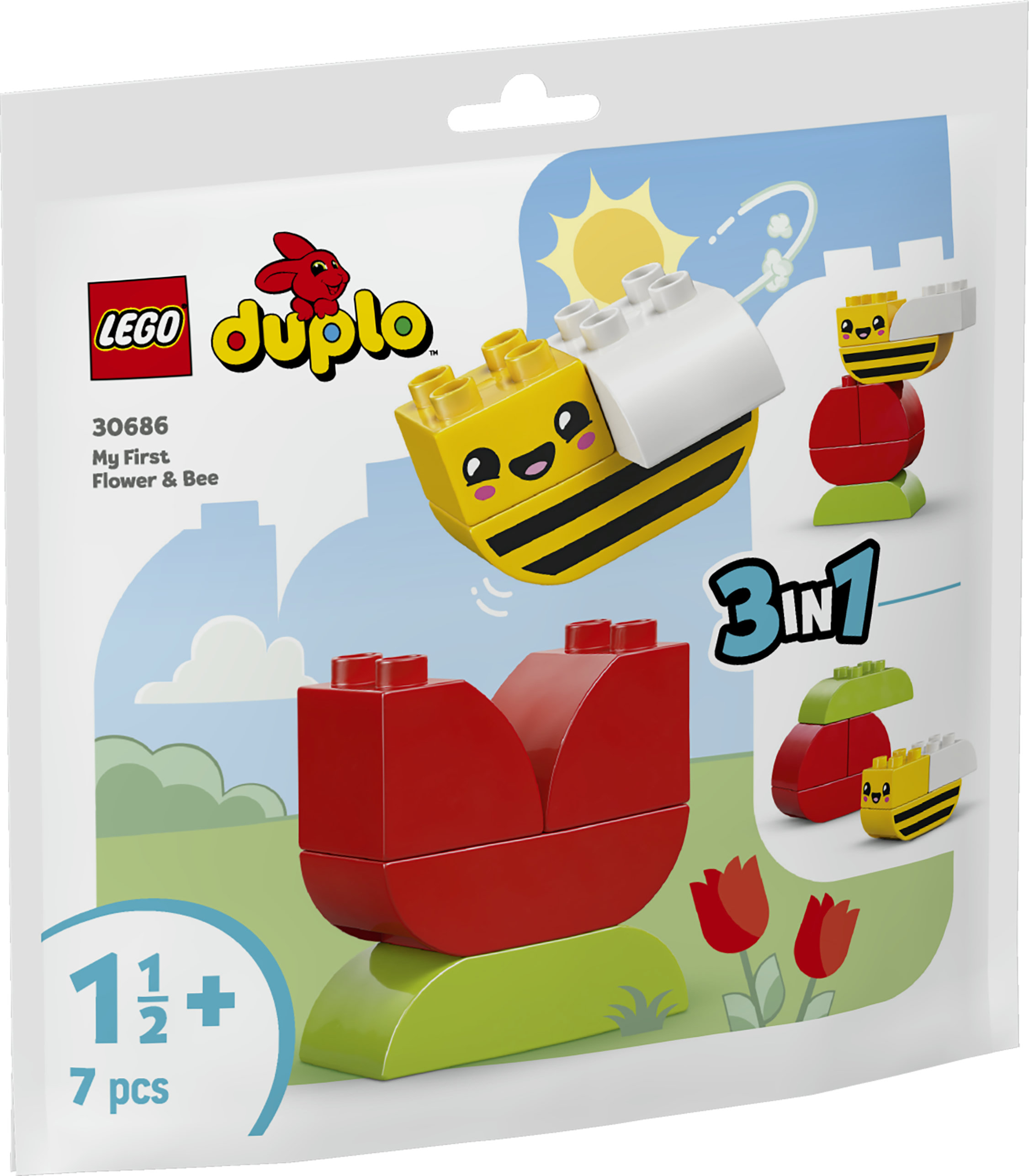 Set LEGO Duplo Il Mio Primo Fiore e Ape, costruzione 3-in-1.