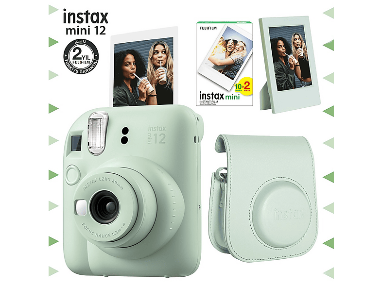 FUJIFILM Instax Mini 12 20'li FilmÇerçeve ve Deri Kılıf Seti