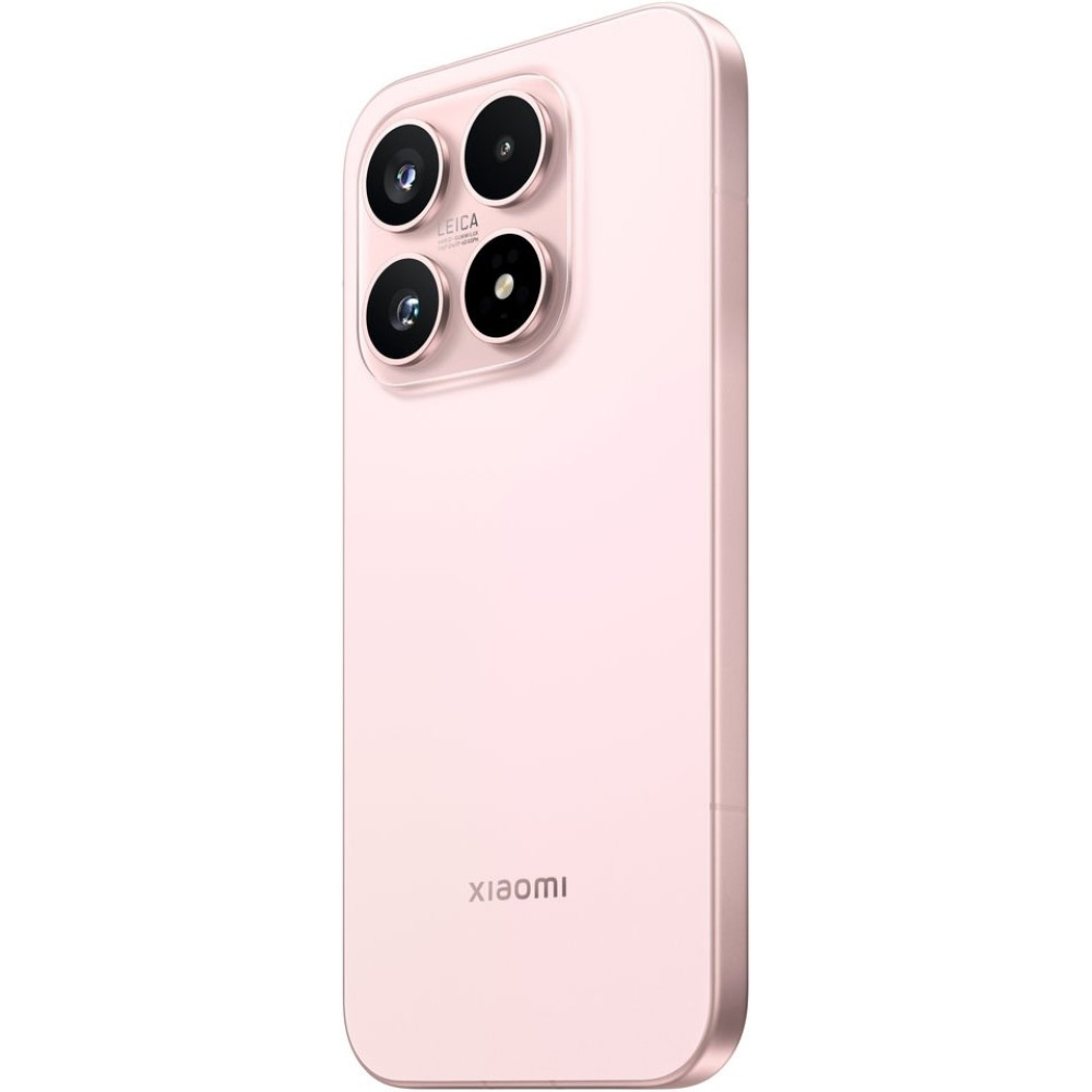 Różowy smartfon Xiaomi z systemem czterech aparatów, marką Leica.