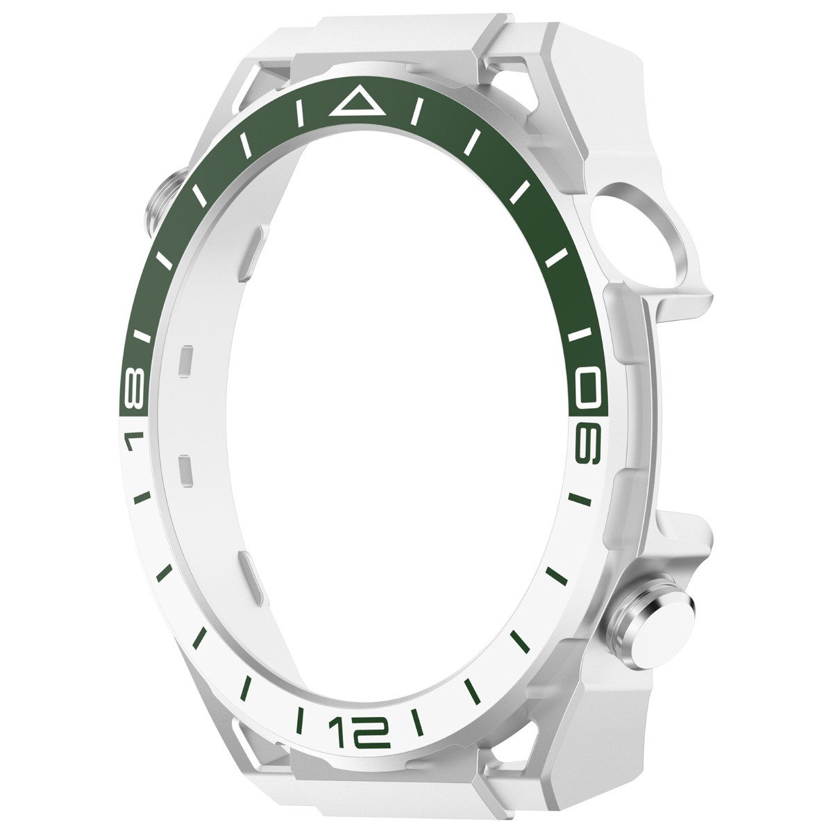 Ghiera bianca per orologio con segni verdi e numeri 18 e 12.