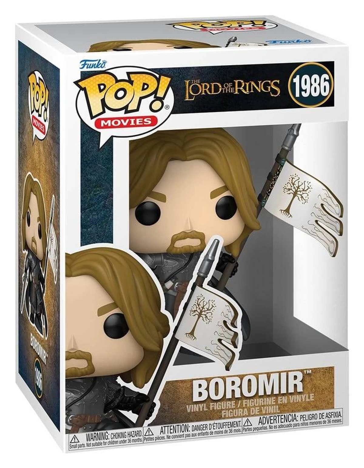 Figura Funko Pop! de vinilo de Boromir de El Señor de los Anillos, con bandera.