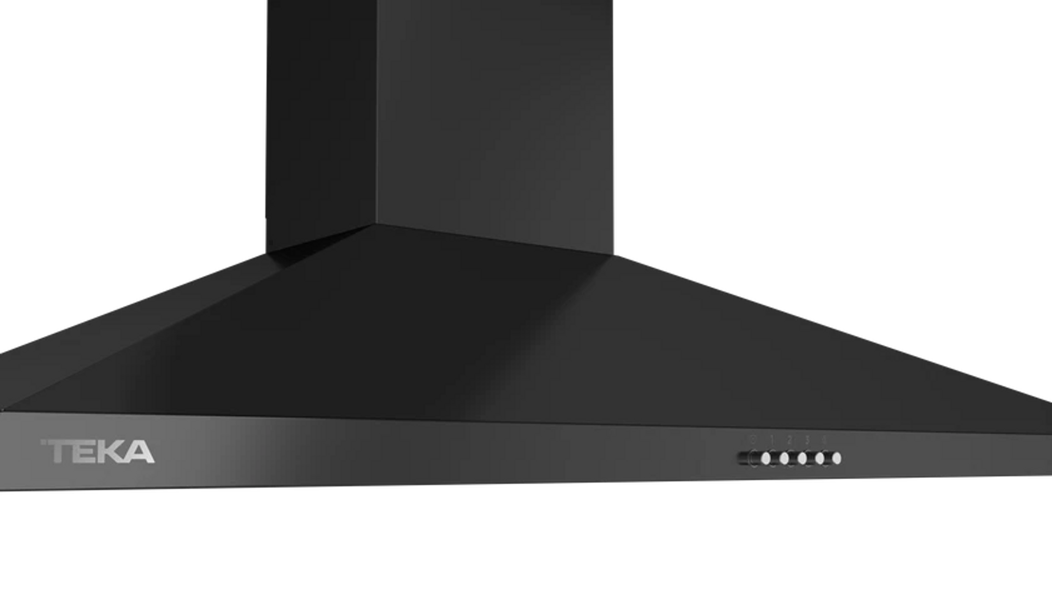 Campana extractora negra con logo TEKA y botones de control.