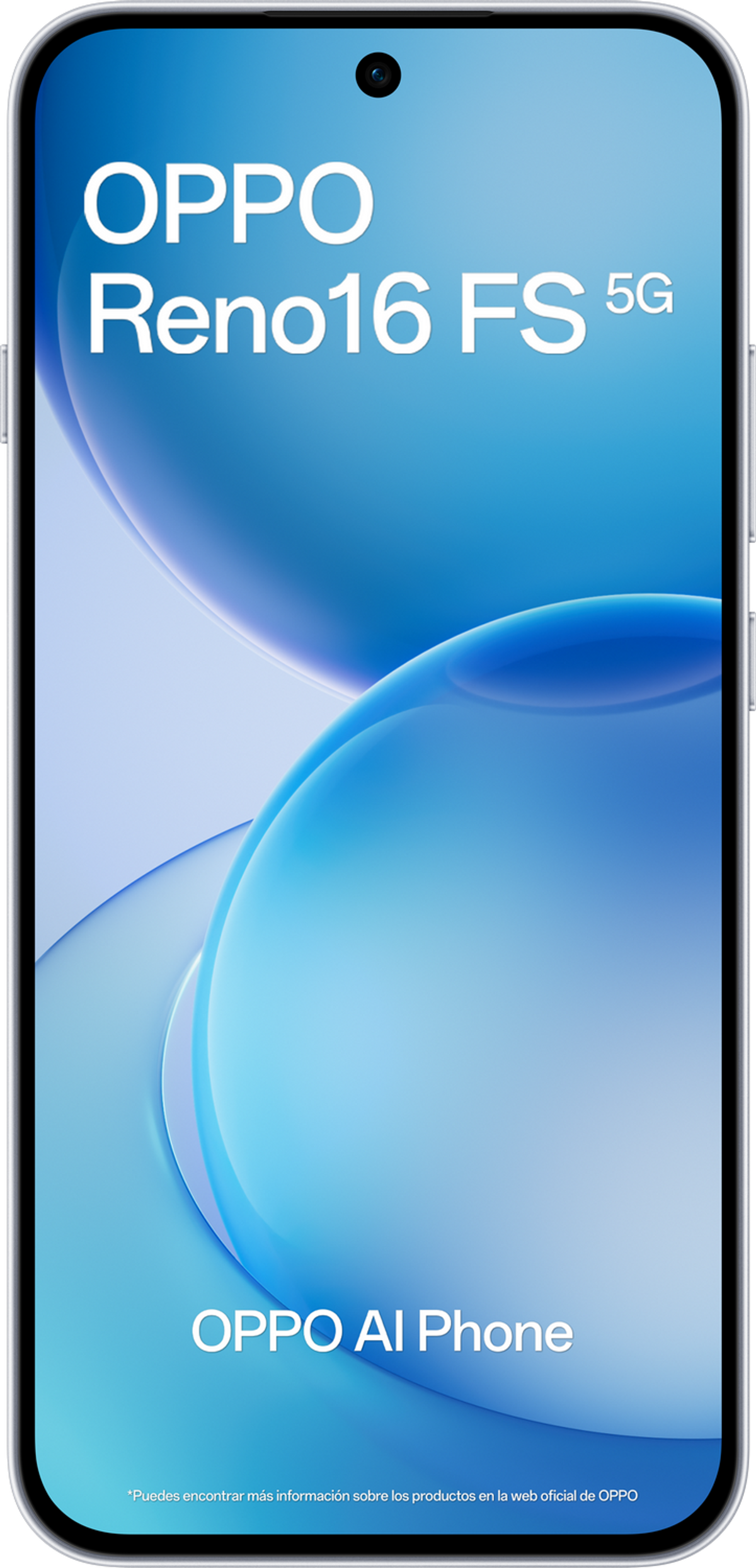 OPPO Reno16 FS 5G und OPPO AI Phone auf blauem Hintergrund.