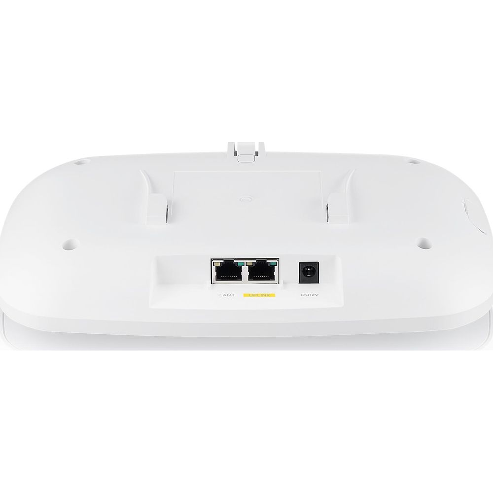 Dispositivo bianco con due porte LAN e ingresso alimentazione 12V DC.