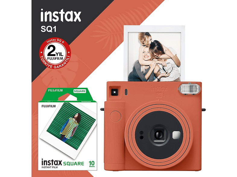 FUJIFILM Instax SQ1 Terracotta 10'lu Kare Film Fotoğraf Makinesi Turuncu