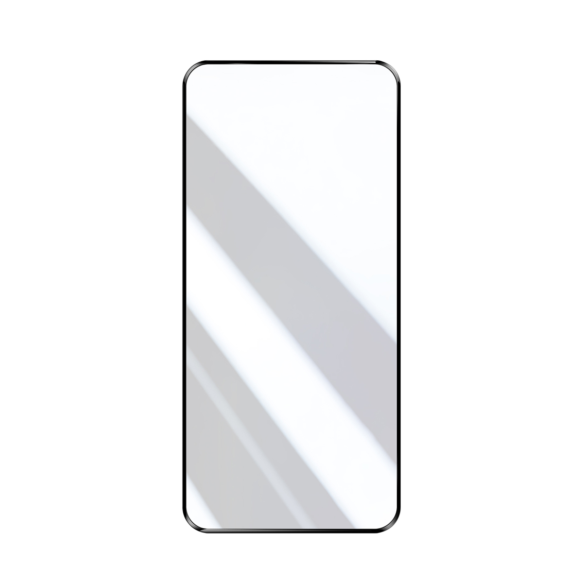 Uno smartphone con schermo bianco e linee d'ombra.
