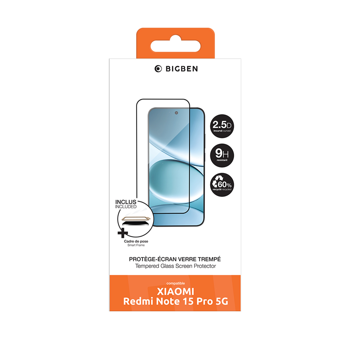 Confezione per proteggi schermo in vetro temperato per Xiaomi Redmi Note 15 Pro 5G.