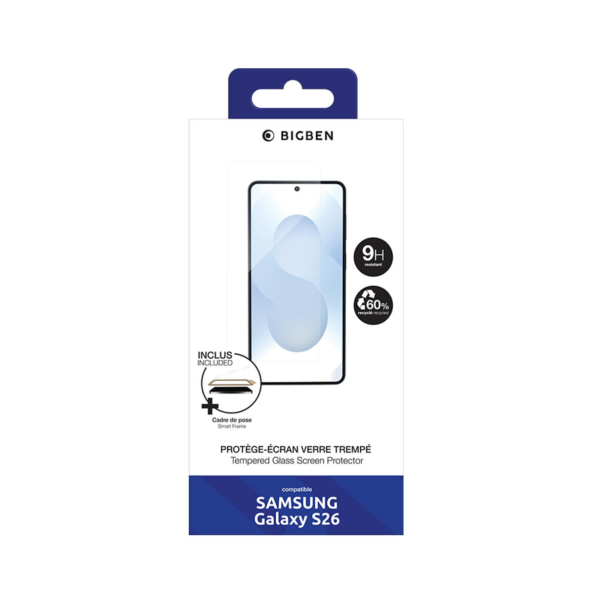 Embalaje para protector de pantalla de vidrio templado para Samsung Galaxy S26.