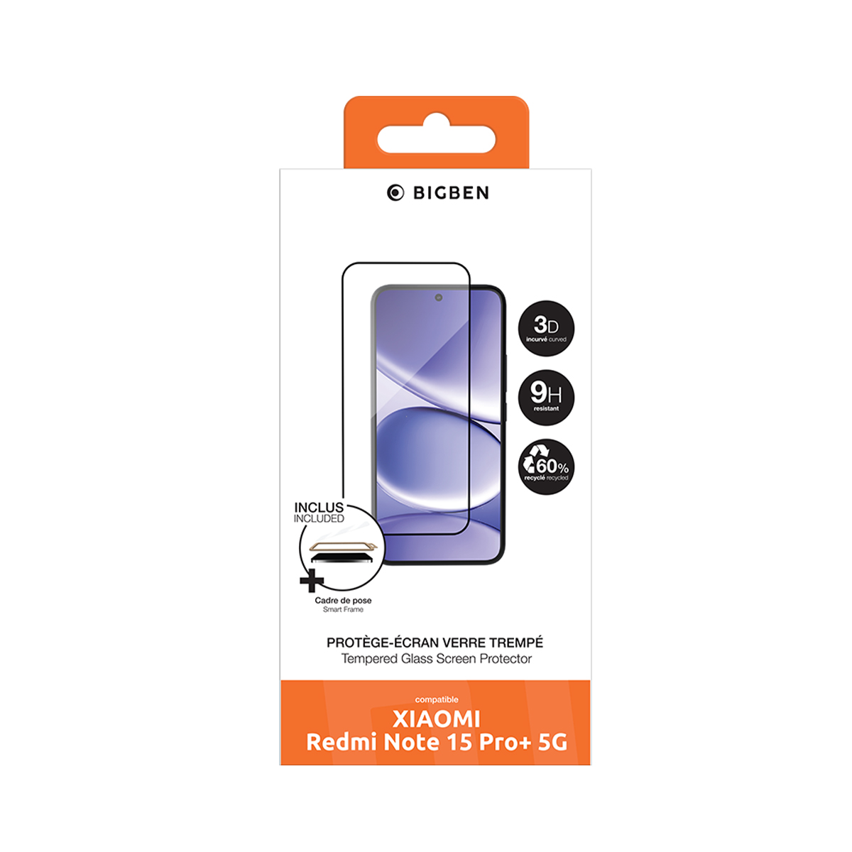 Confezione per protezione schermo in vetro temperato per Xiaomi Redmi Note 15 Pro+ 5G.