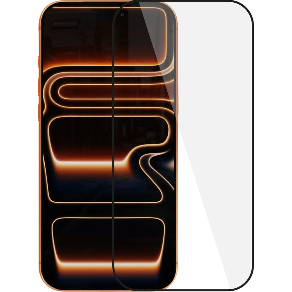 Soyut, parlayan bir arka plana sahip turuncu bir akıllı telefon için ekran koruyucu.