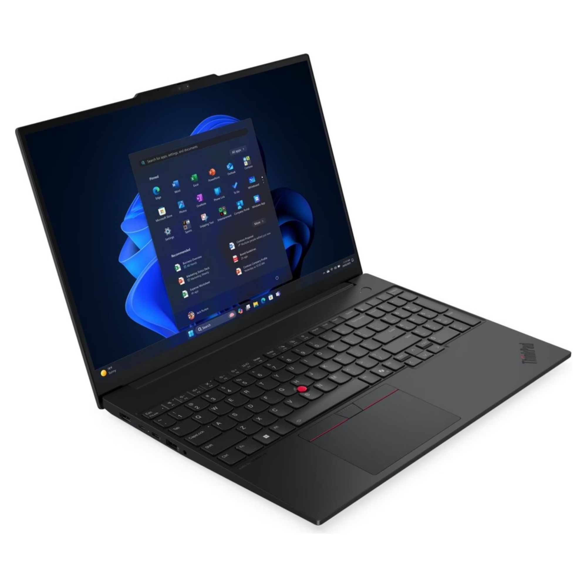 Aydınlatmalı klavyeli ve Windows başlangıç menülü siyah dizüstü bilgisayar.