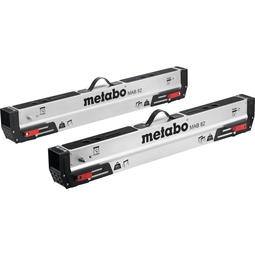 Due macchine Metabo MAB 82 argentate con maniglie e leve rosse.