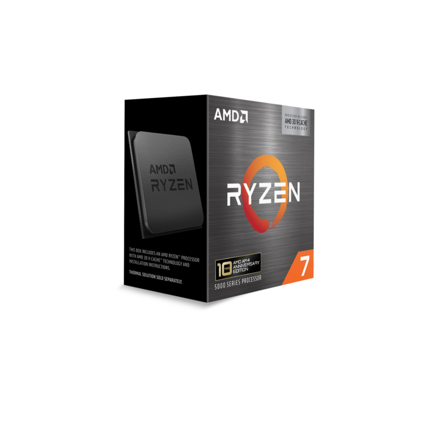 Pudełko procesora AMD Ryzen 7 serii 5000 z technologią 3D V-Cache.