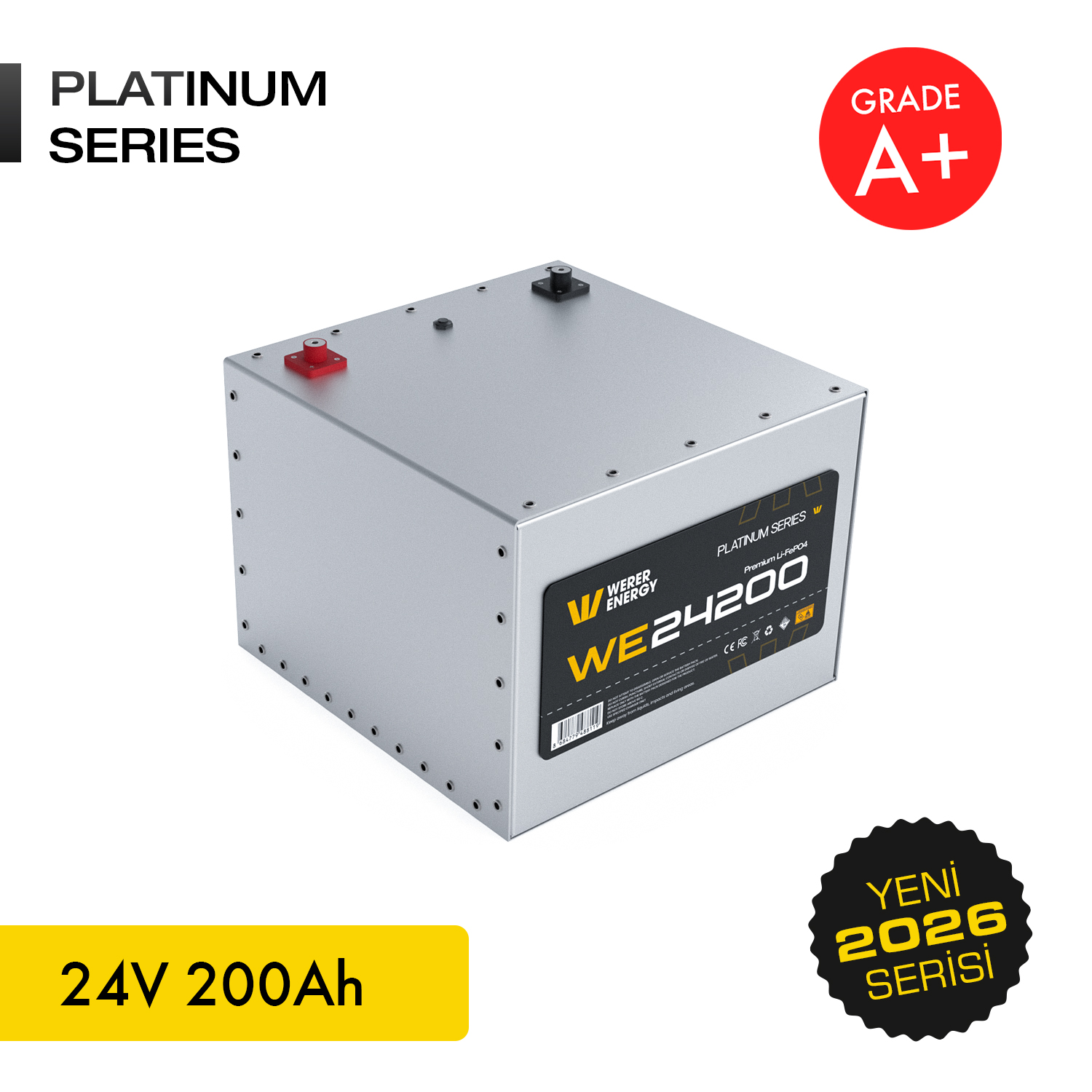 Gümüş pil, 24V 200Ah, 'GRADE A+' ve 