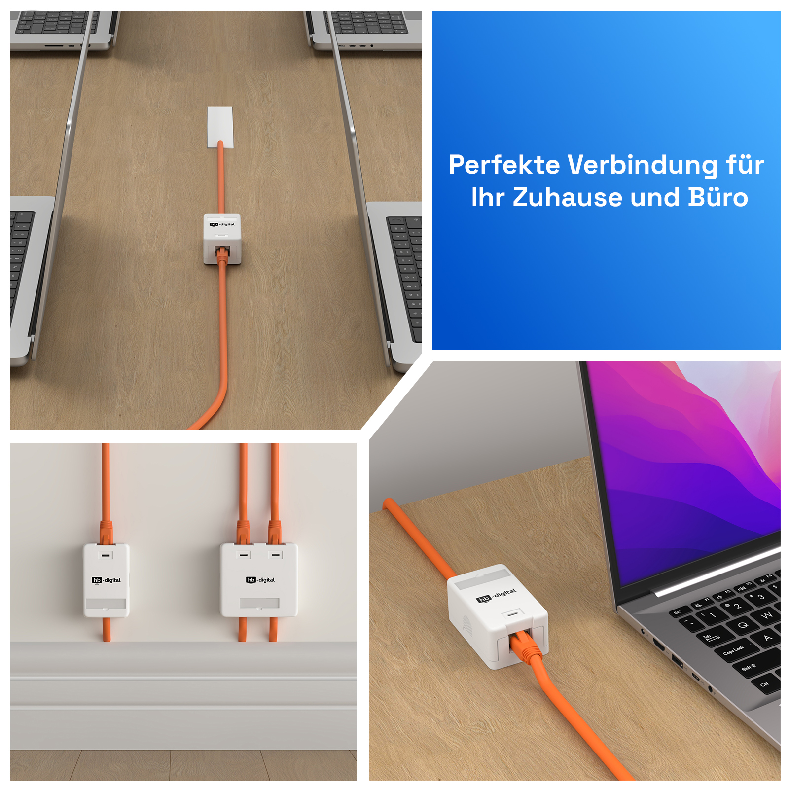 Ethernet-Adapter verbinden Laptops mit Wandanschlüssen und Schreibtischen.