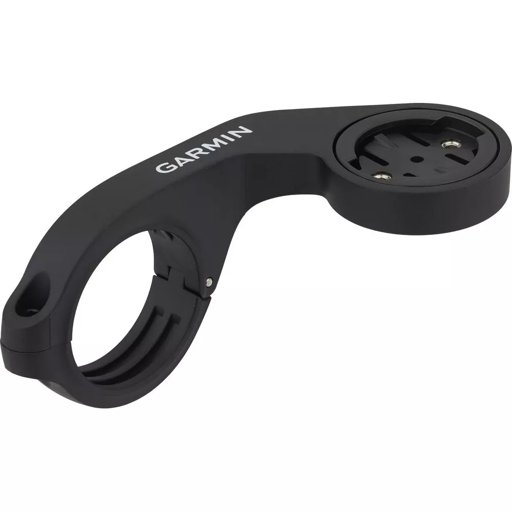 Soporte de bicicleta Garmin negro para dispositivos GPS en el manillar.