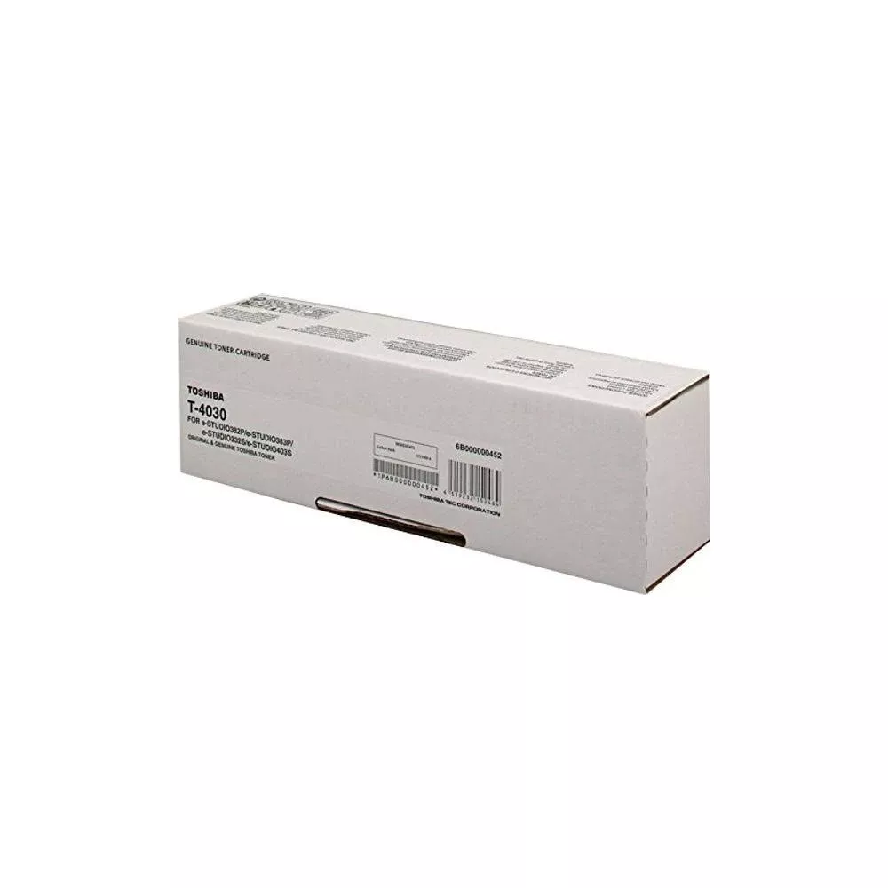 Scatola cartuccia toner Toshiba T-4030, bianca, con stampa.