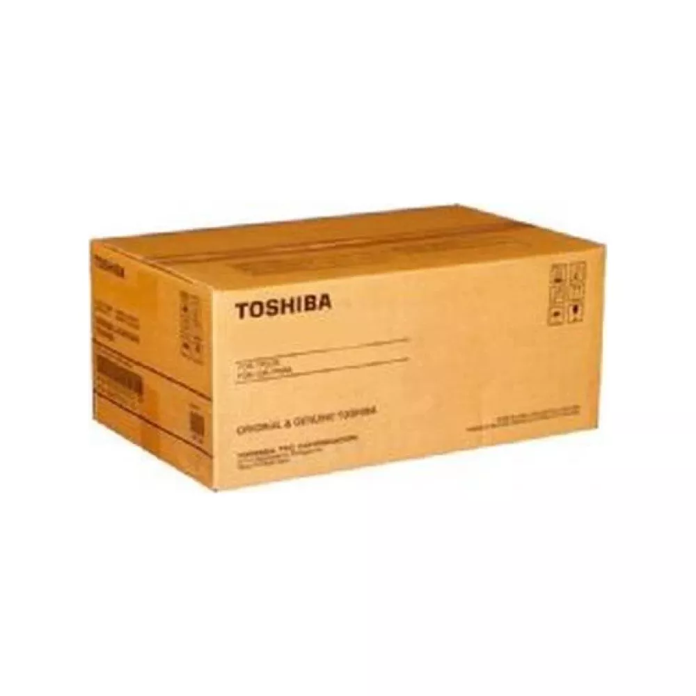 Una scatola di cartone marrone con il logo Toshiba e informazioni sul prodotto.