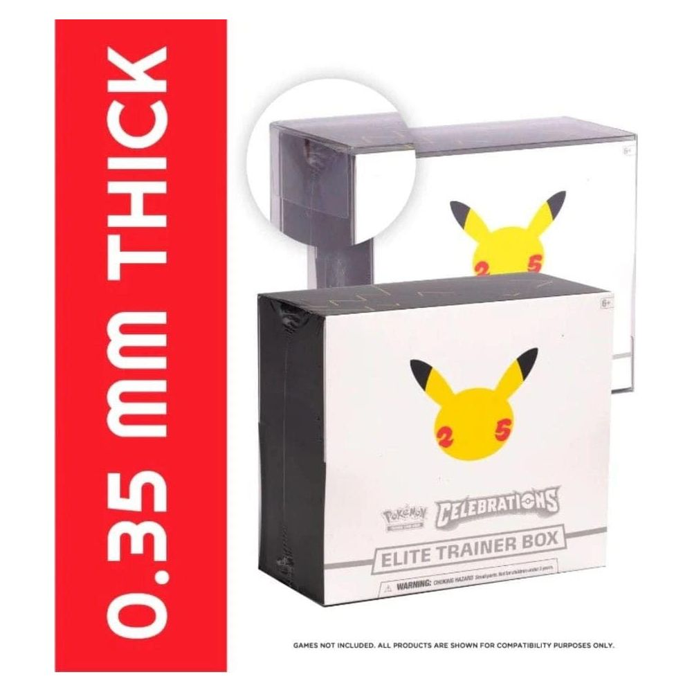 Confezione Elite Trainer Box Pokémon con design Pikachu, spessore 0,35 mm.