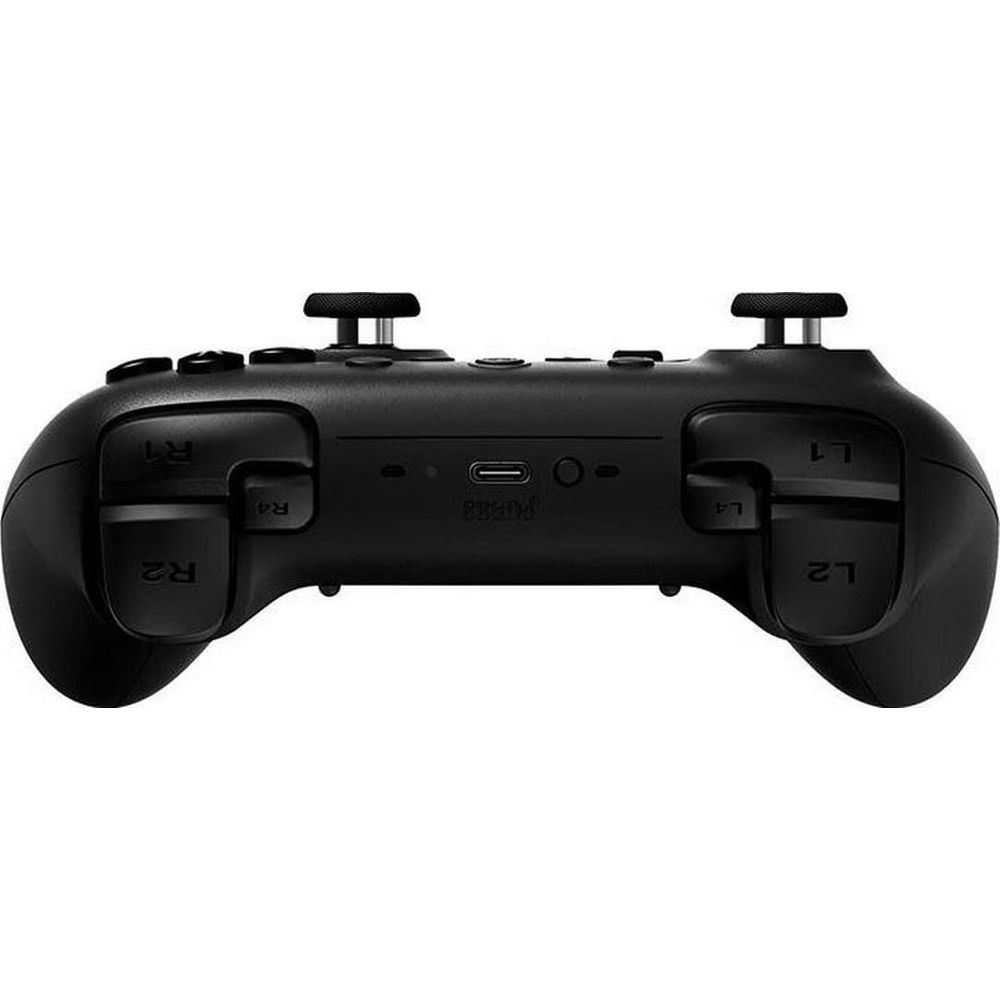 Controller nero con pulsanti, joystick e porta USB-C.
