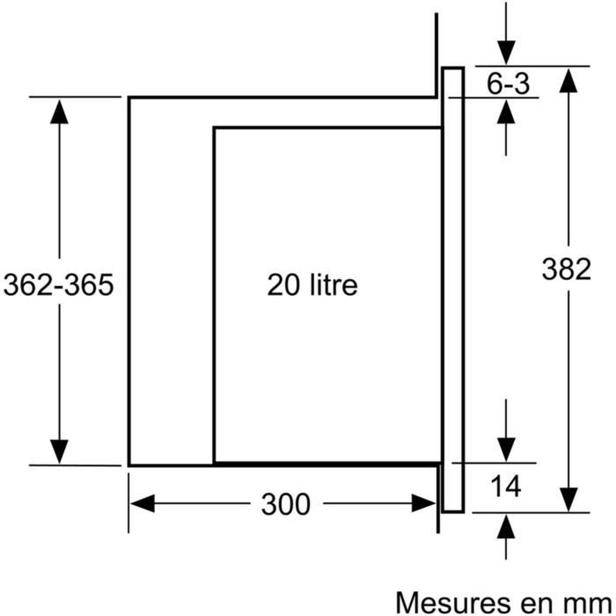 Disegno tecnico con dimensioni per un contenitore da 20 litri.