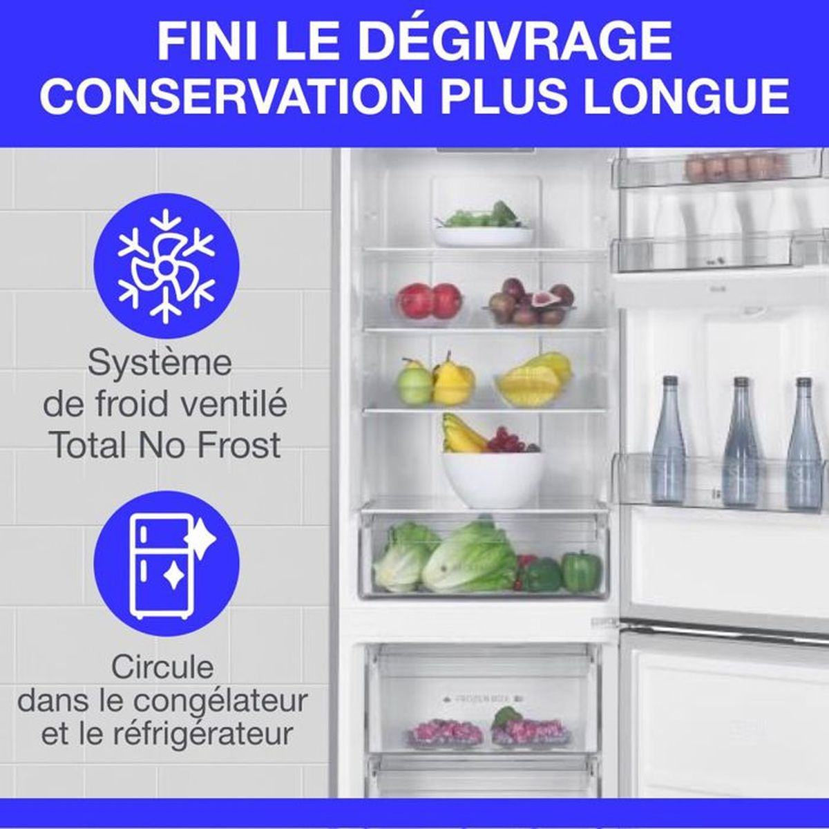 Kühlschrank mit Obst und Gemüse, No Frost System.