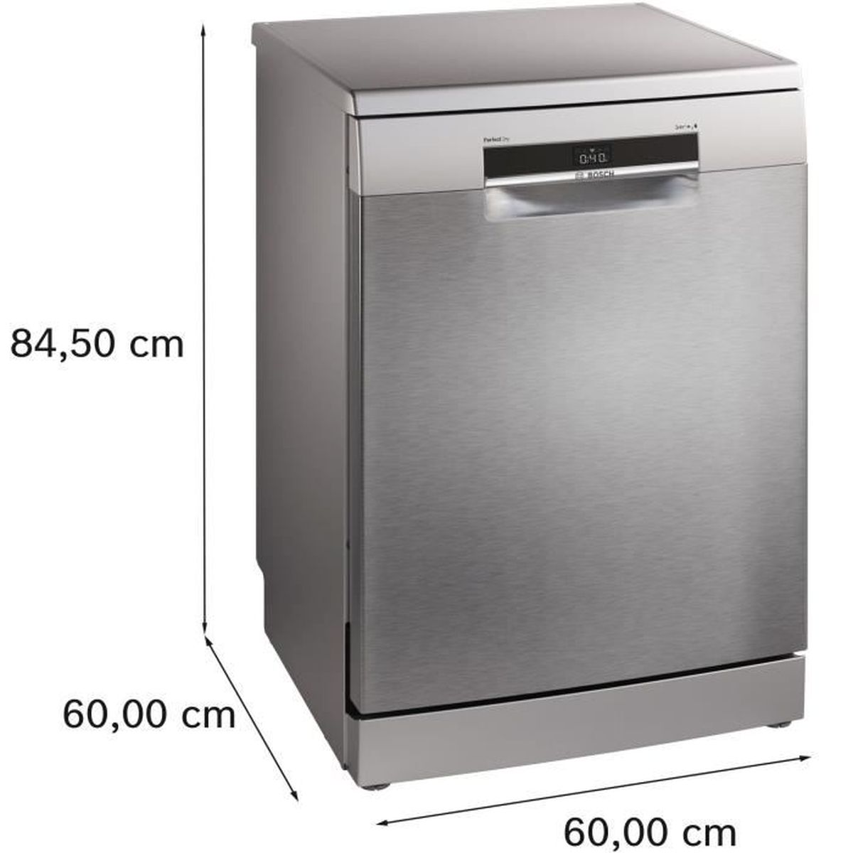 Una lavastoviglie Bosch argento di 84,50 x 60,00 x 60,00 cm.
