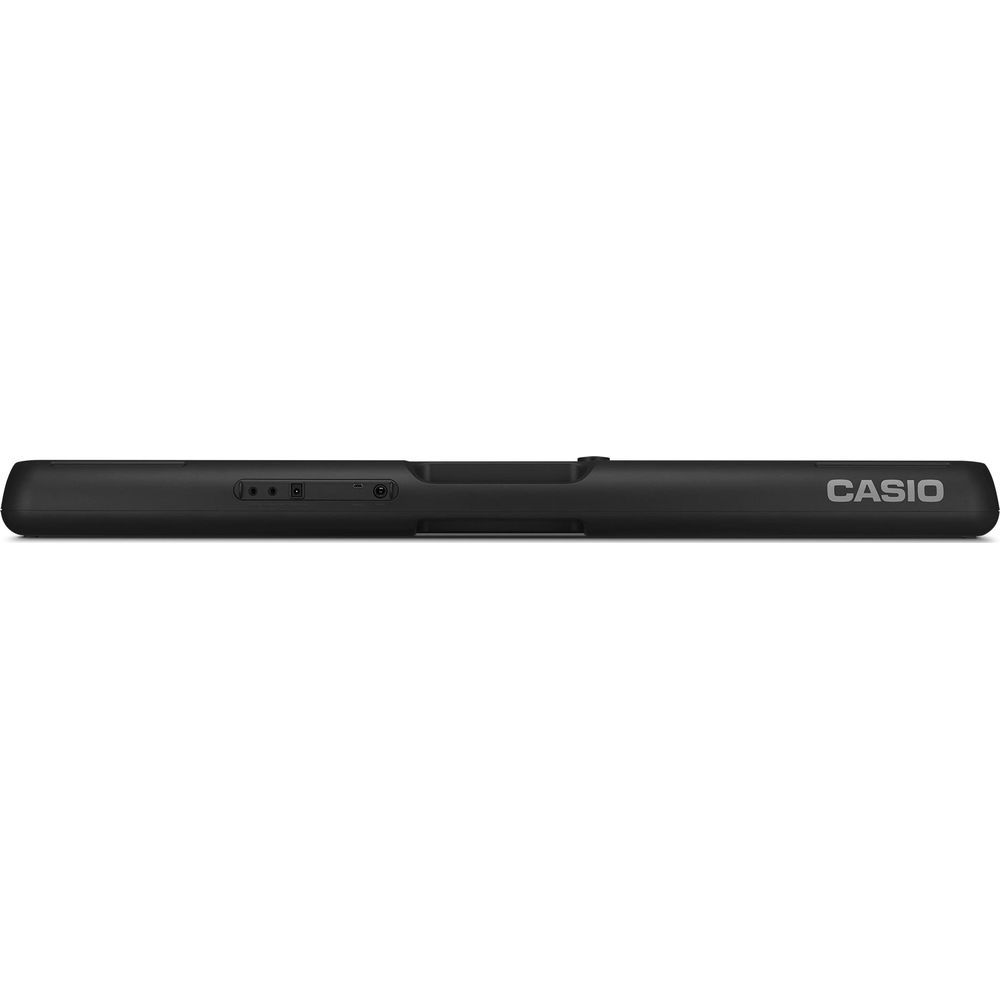 Czarna klawiatura Casio z widocznymi przyciskami i portami.