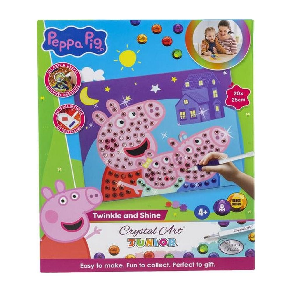 Peppa Pig Kristallkunst-Set für Kinder mit Peppa Wutz und Haus. Enthält alles zum Basteln.