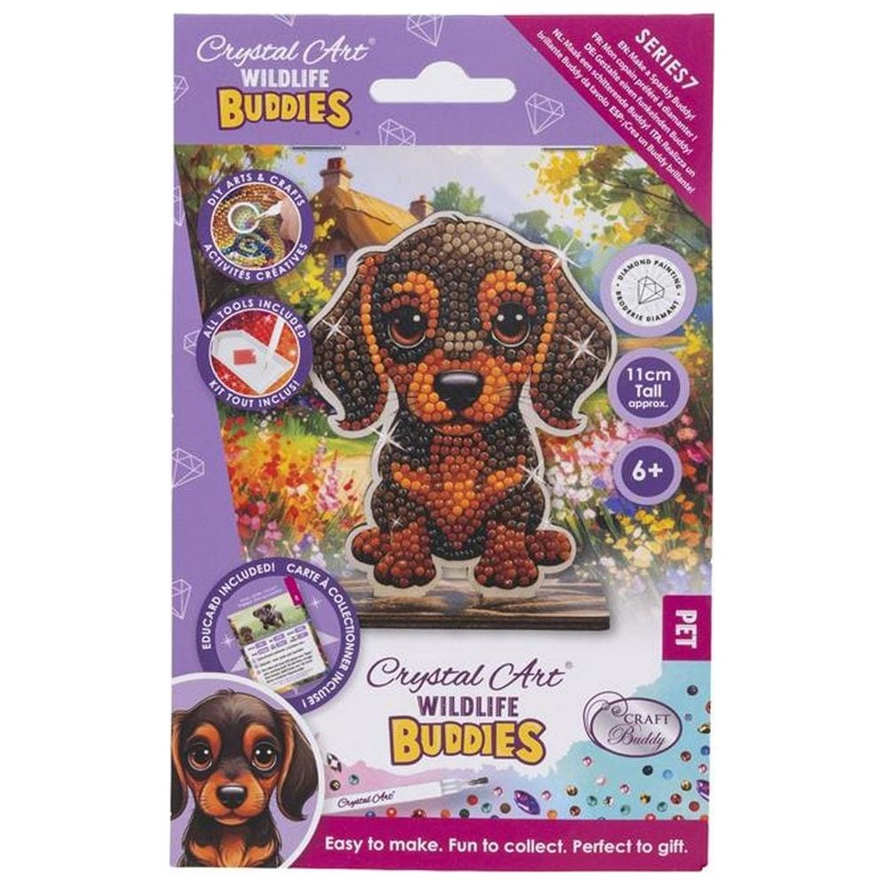 Ein Diamond Painting-Set für ein Hund-Motiv. Der Karton zeigt den fertigen Hund.